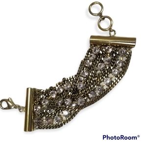 Vintage Rock and Roll Heavy Bling Gemstone Bracelet